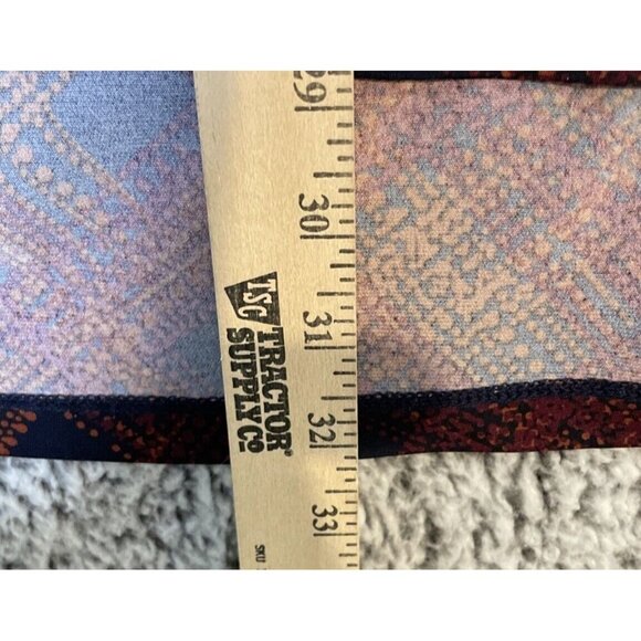 Susan Graver 2X Navy Blue Plaid Liquid Knit Button Up‎ Tunic Zipper Pockets - Picture 6 of 7